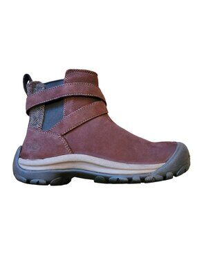Keen Boots Woman's Size 5 Brown Suede Cross-Over Strap Slip-On NWOB JJ3295